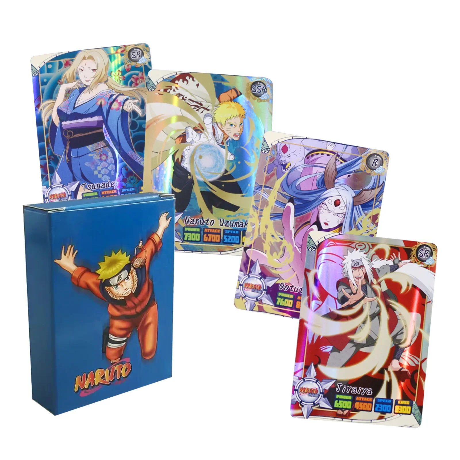 Board Game Naruto - 50 個ナルト英語カード派手なカカシうずまきナルトサスケボードゲームオリジナルボックス子供のギフトコレクションバトルカード