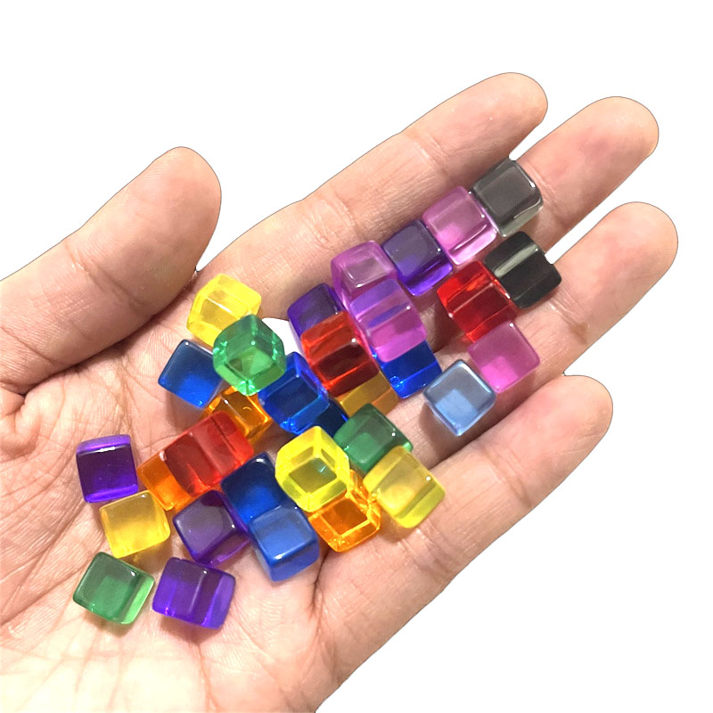 Board Game The Sims - 正方形の透明なサイコロ,パズルゲーム,キューブボード,チェスピース,8mm, 100個/セット