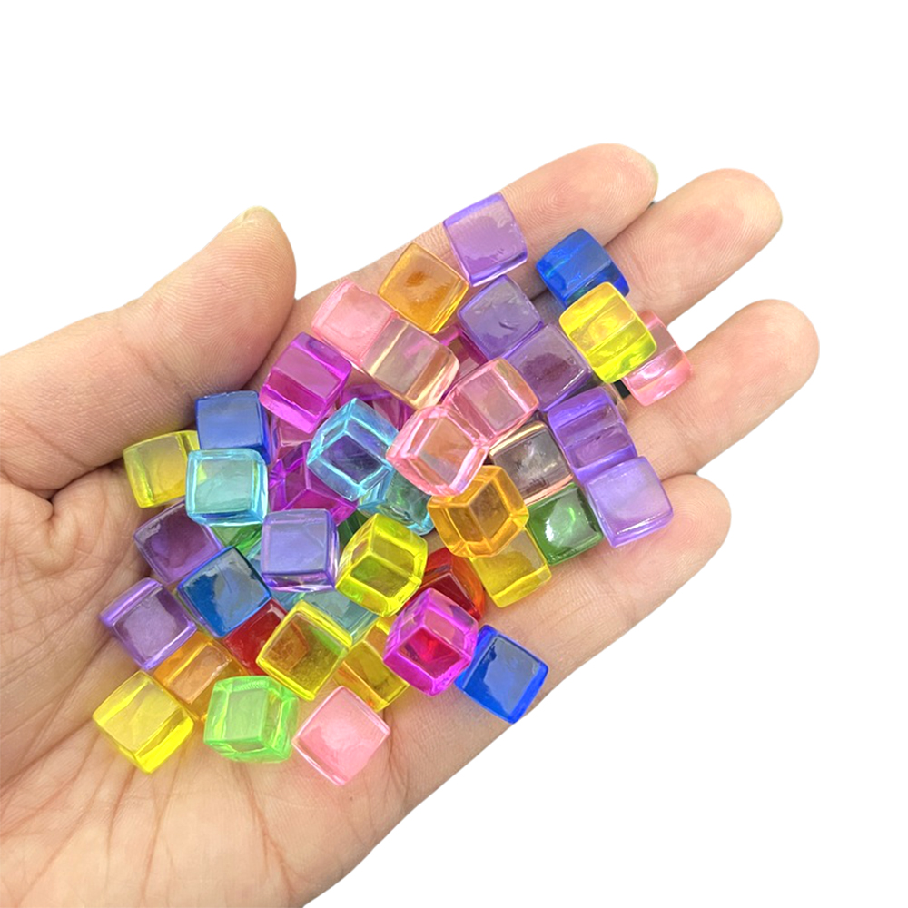 Board Game Sequence - 100 ピース/セット 8 ミリメートル透明正方形コーナーキューブカラフルなクリアソリッドカラーサイコロチェスの駒直角ボードゲーム