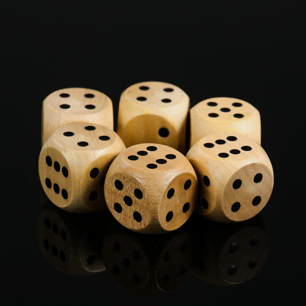 Dice Tower Wooden - 木製のサイコロ,20mm,6個,丸い角,6面,バーパブ,クラブパーティー,子供,大人のゲーム