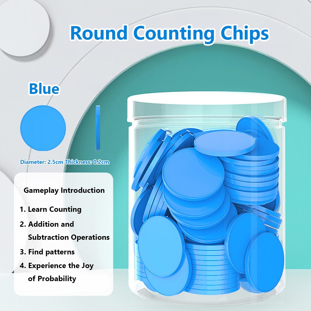 Board Game The Sims - 100 個のプラスチック製カウンティングチップ加算減算操作ボードゲームトークンカウンティングおもちゃ色付きラウンド教育ツール