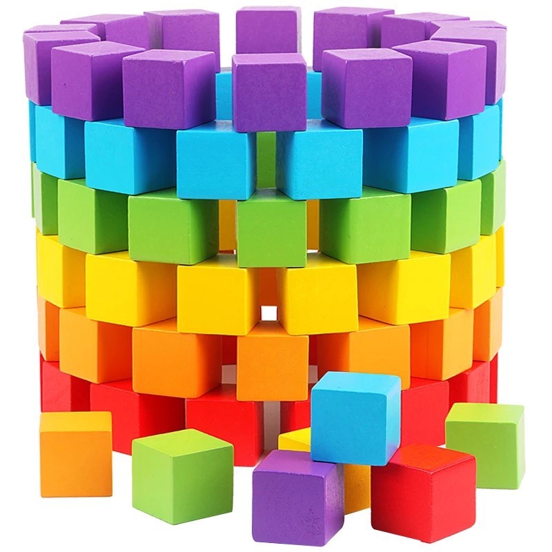 Dice Tower Wooden - 30 ピース/ロット 2X2CM 木製カラフルなキューブビルディングブロックのおもちゃ子供のための教育木製正方形サイコロボードゲームブロックおもちゃギフト