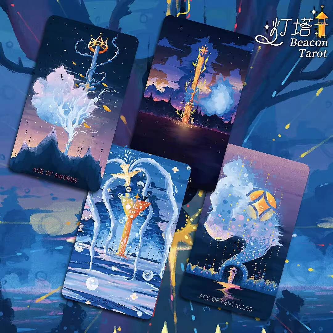 Board Game Queen - 新しい灯台タロットカード美的ヒーリングワイテボードゲームカードミニアイアンボックスバージョンコレクターズエディショントランプ