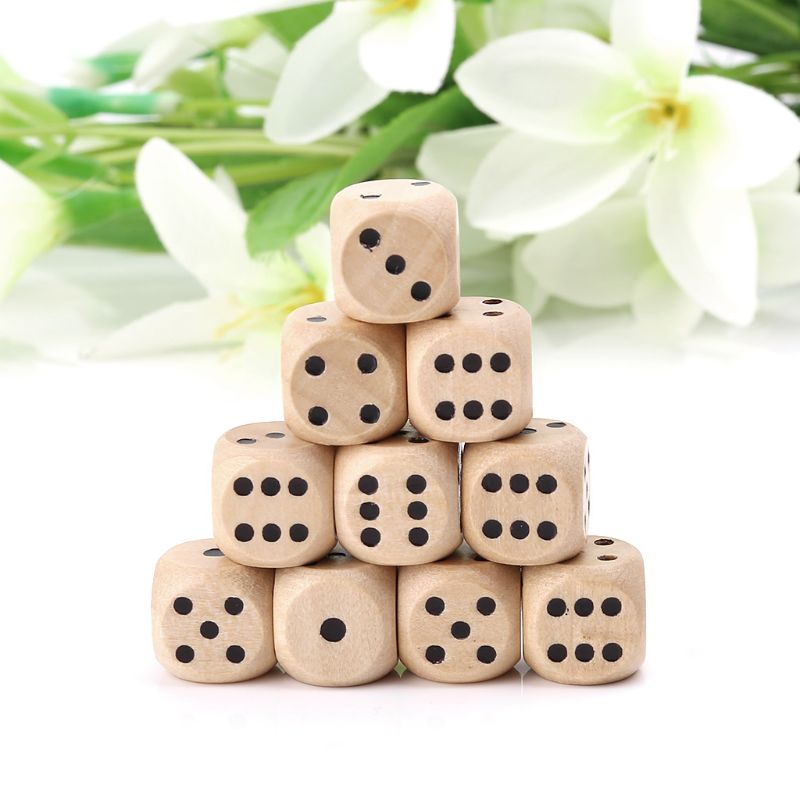 Dice Tower Wooden - 10 個木製サイコロ 6 両面 D6 面サイコロ