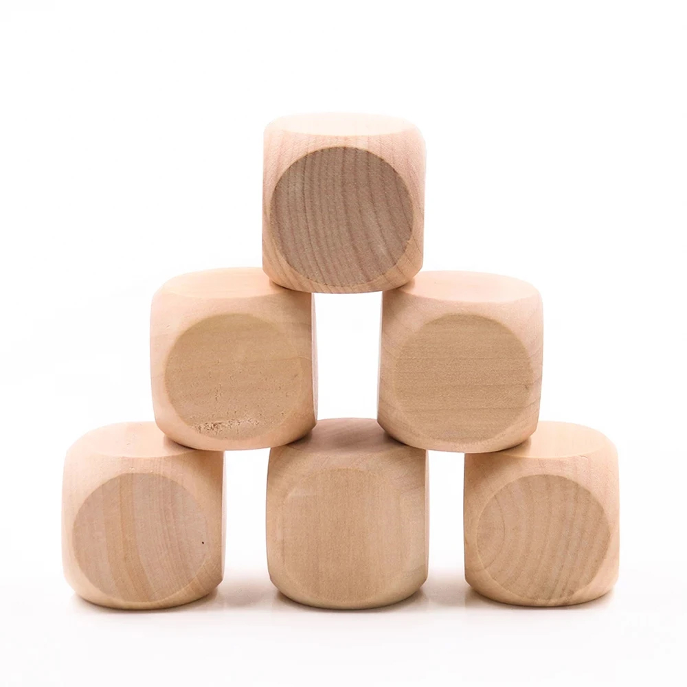 未完成の空白の木製のサイコロ、正方形のブロック、6面、角が丸 - Dice Tower Wooden のレビューと価格
