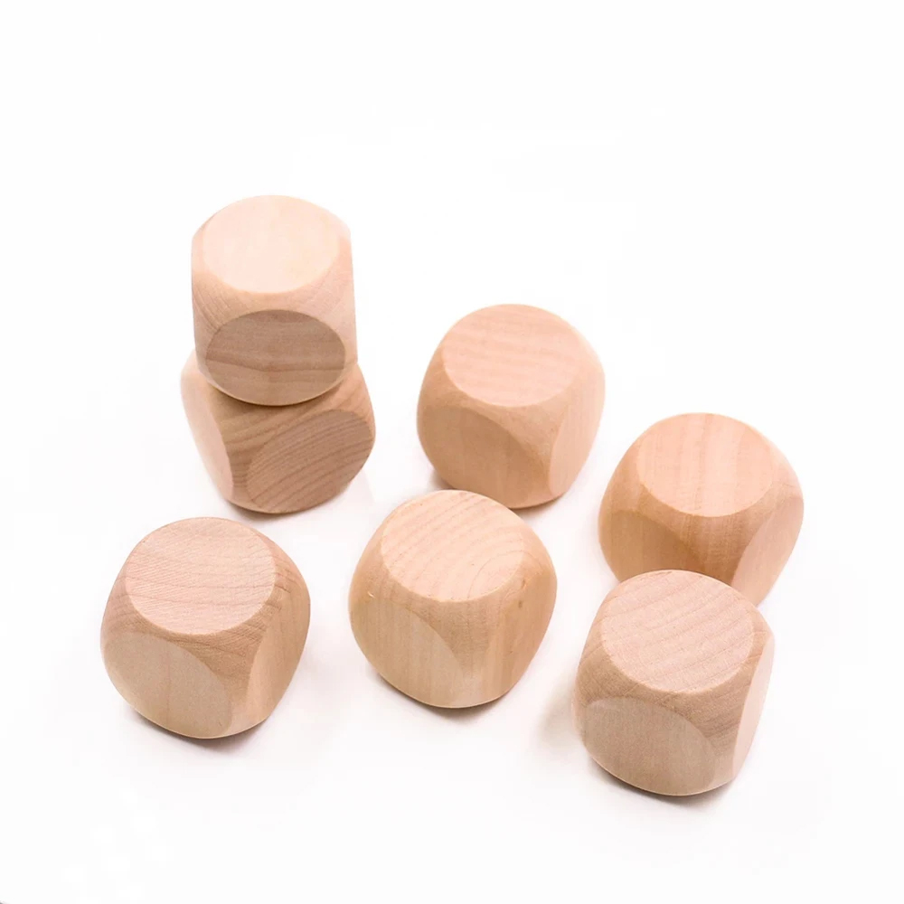 未完成の空白の木製のサイコロ、正方形のブロック、6面、角が丸 - Dice Tower Wooden のレビューと価格