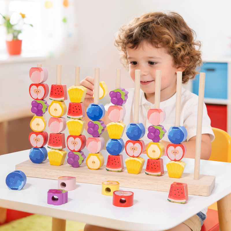 右クリックカラフルな大きな木製そろばんビーズシーケンスゲーム - Board Game Sequence のレビューと価格