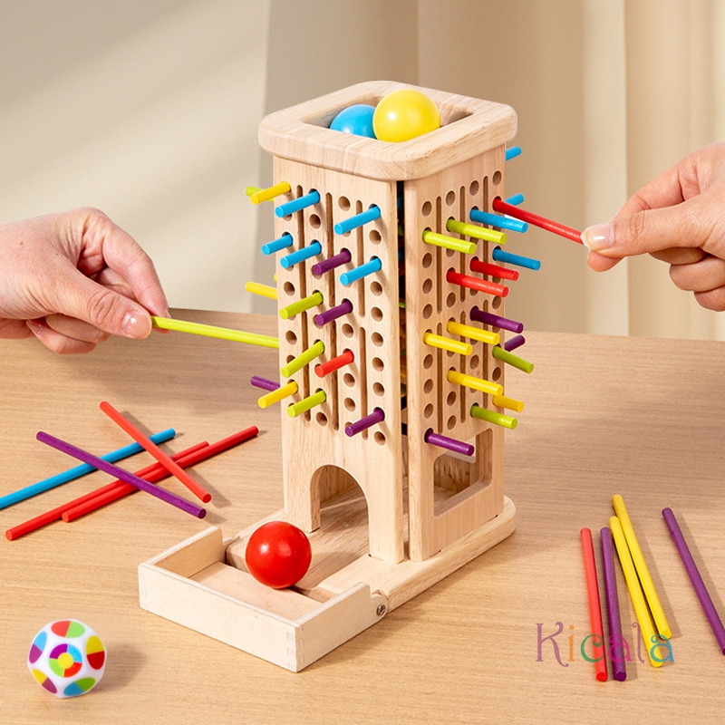 モンテッソーリゲーム木製スティックタワーおもちゃスティックサ - Dice Tower Wooden のレビューと価格