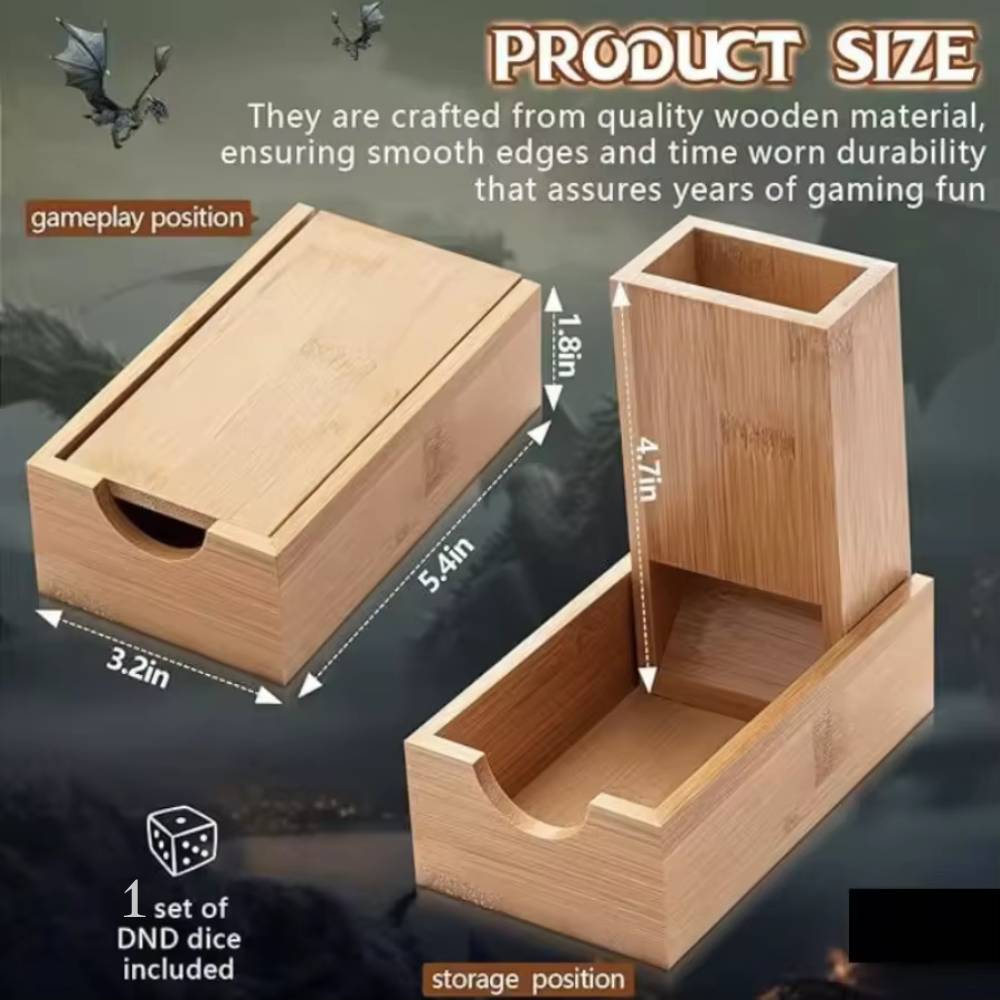 折りたたみ式ダイストワーダイス収納ボックス 竹製ローリングタ - Dice Tower Wooden のレビューと価格