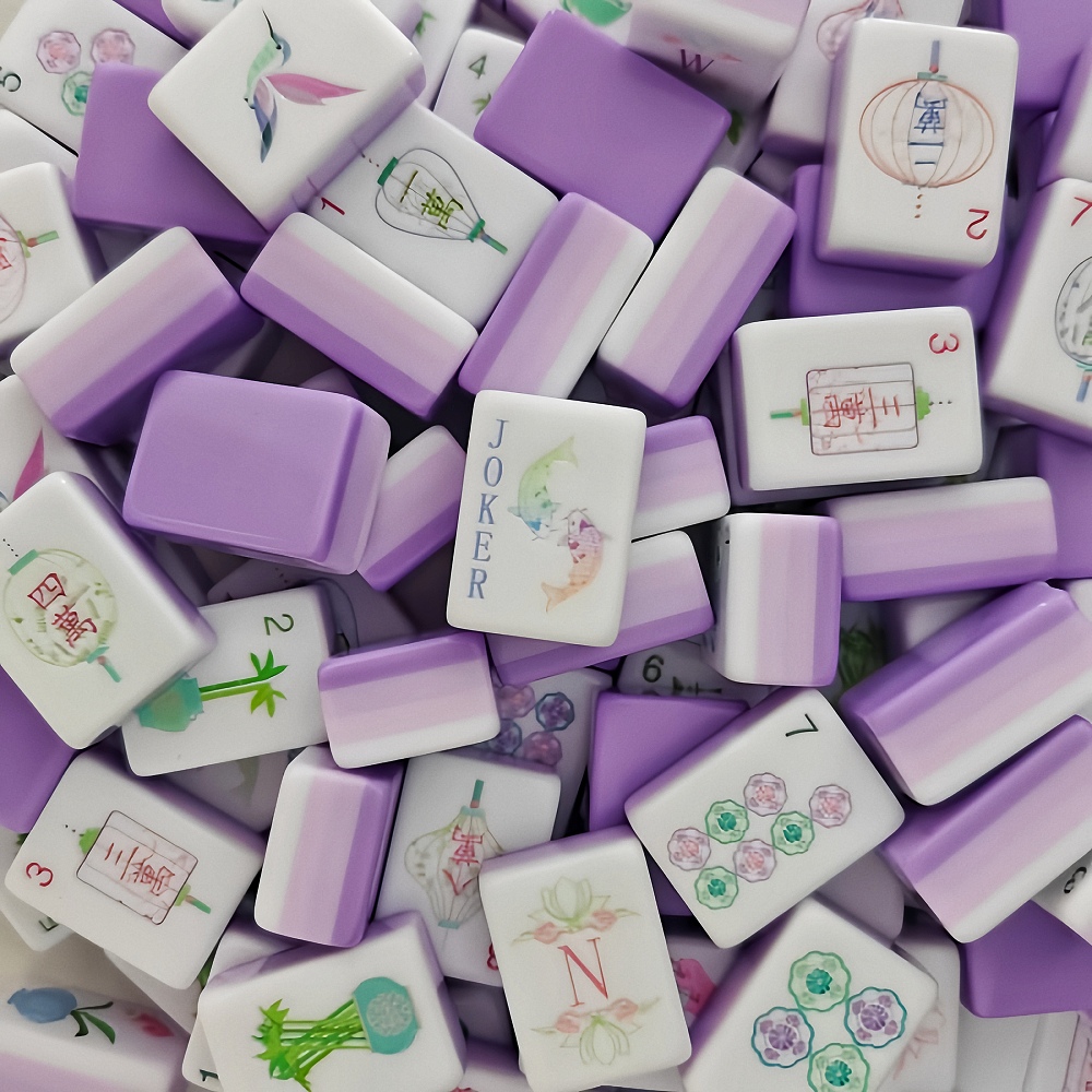 ポータブルアメリカン麻雀セット、OMHJGOライトパープル4 - Board Game Mahjong のレビューと価格