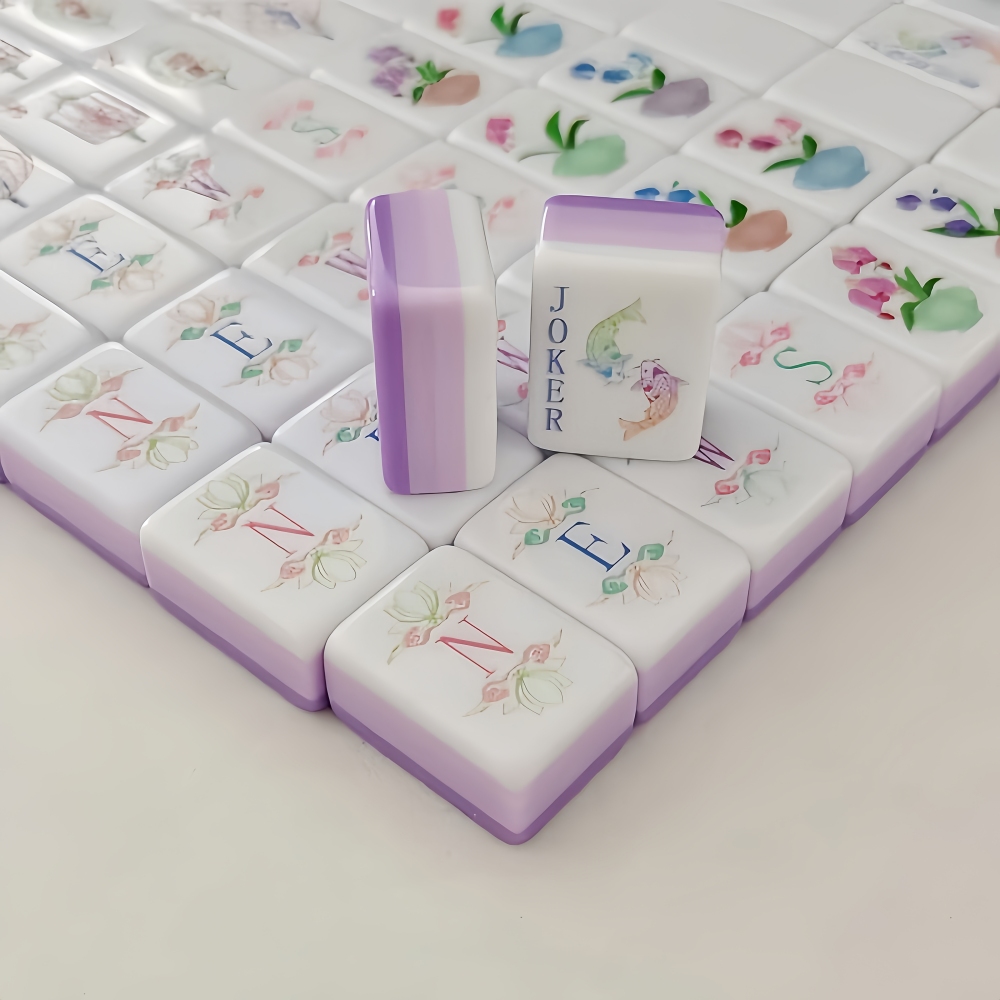 ポータブルアメリカン麻雀セット、OMHJGOライトパープル4 - Board Game Mahjong のレビューと価格