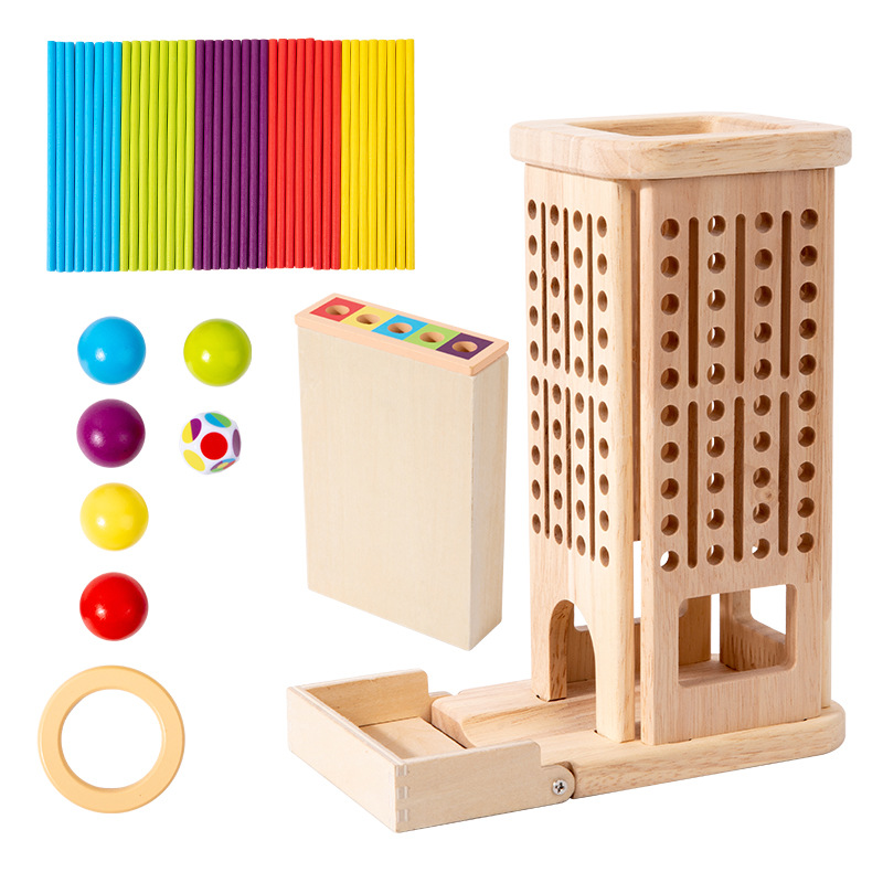木製スティックタワーおもちゃスティック付きサイコロ運動スキル - Dice Tower Wooden のレビューと価格