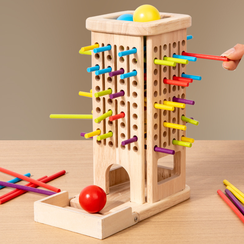 木製スティックタワーおもちゃスティック付きサイコロ運動スキル - Dice Tower Wooden のレビューと価格