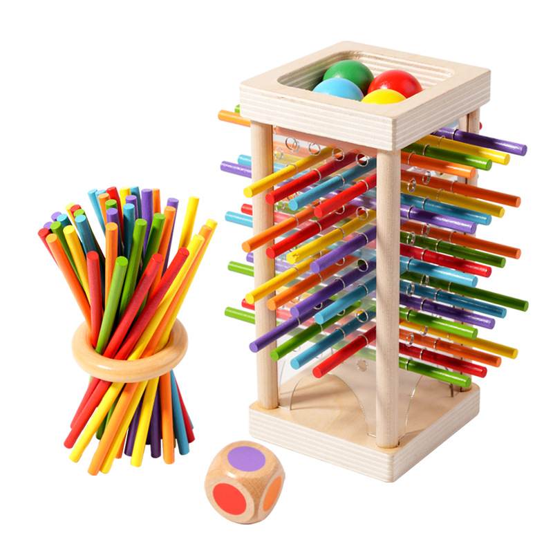 知育玩具 - デスクトップダイスと棒引きゲーム ピザタワー  - Dice Tower Wooden のレビューと価格