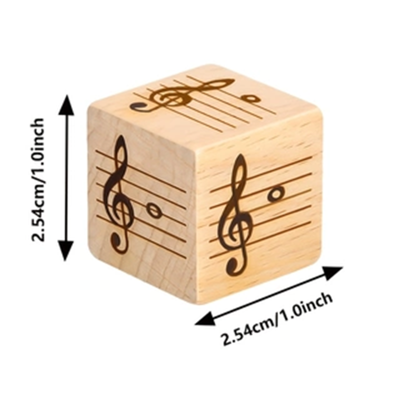 4個入り木製音符ダイスセット、高音2個、低音2個、レーザー彫 - Dice Tower Wooden のレビューと価格